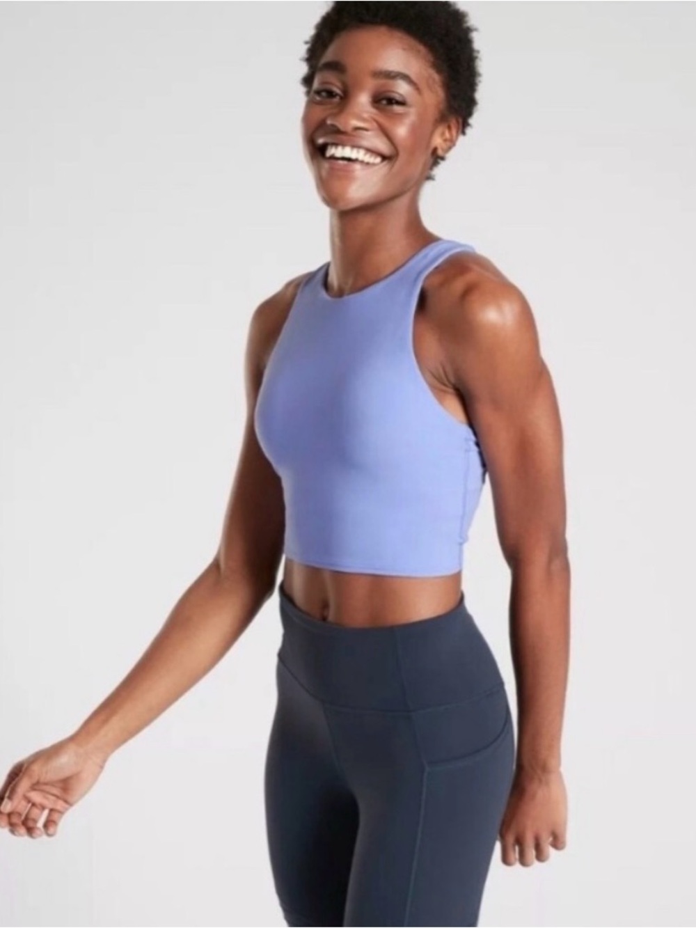 Athleta Conscious Crop Top Periwinkle blue